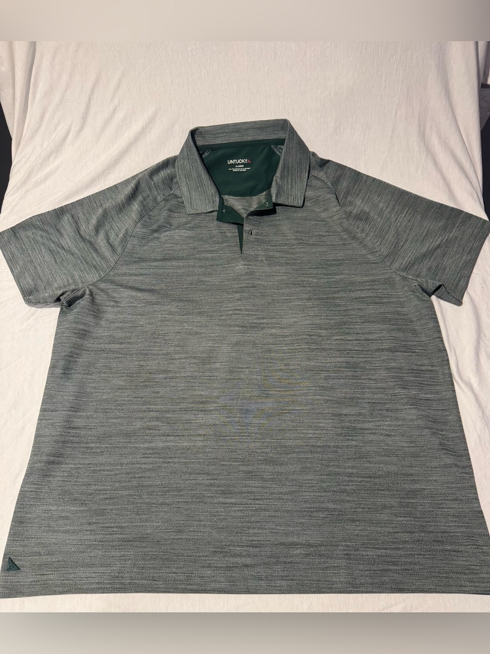 UNTUCKit Men's Green Heathered Polo Shirt XL